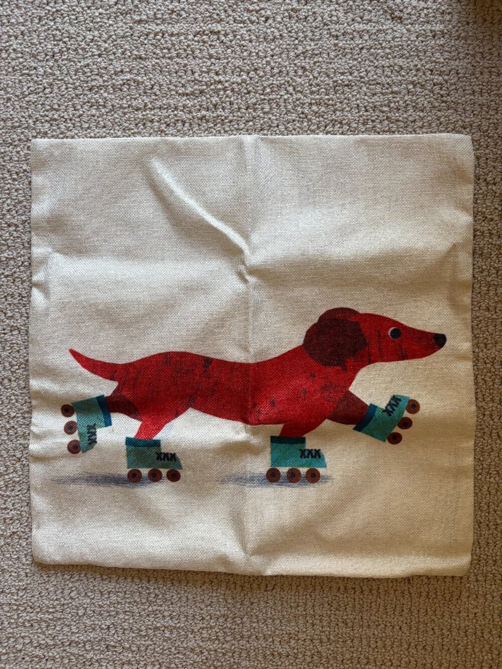 Brand new Whimsical Dachshund dog pillow cover-zipper closure